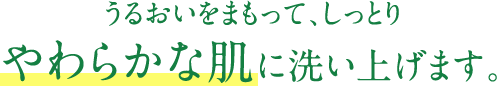 うるおいをまもって、しっとりやわらかな肌に洗い上げます。