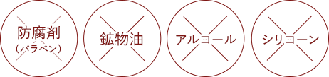 防腐剤（パラベン）鉱物油アルコールシリコーン