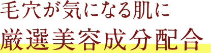 毛穴が気になる肌に厳選美容成分配合