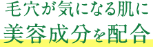 毛穴が気になる肌に美容成分を配合