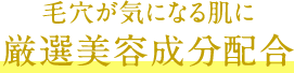 毛穴が気になる肌に厳選美容成分を配合